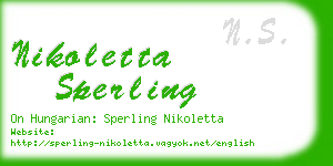 nikoletta sperling business card